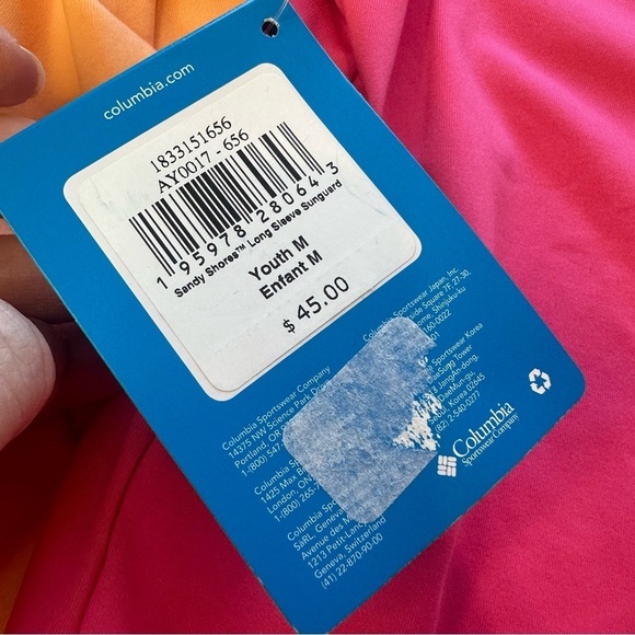 Columbia Girls Omni-Shade Long Sleeve Pink And Orange M Medium 10/12 NWT - Picture 7 of 12